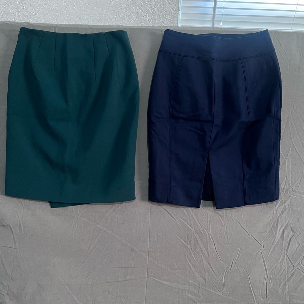 NWOT “BUNDLE”Elegant Green and Navy pencil Skirt Set Sise 00 - Picture 2 of 8